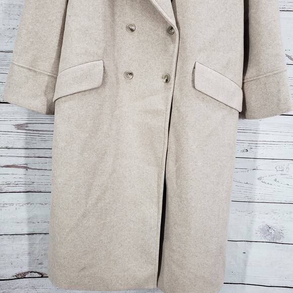 Stradivarius New Women's Beige Soft Touch Double Breasted Coat Size XL - Picture 3 of 15